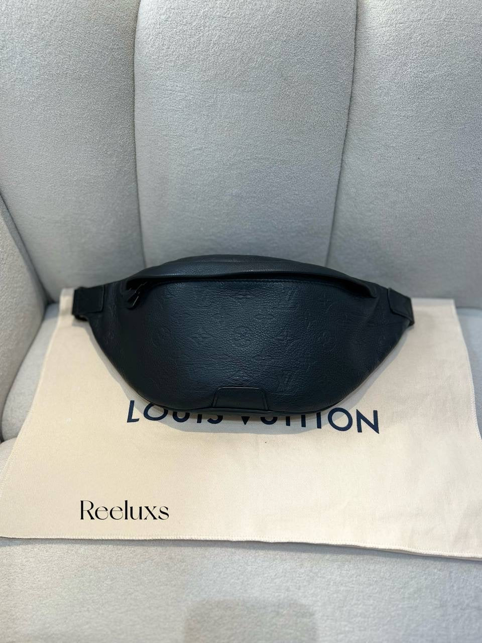 FullSet LOUIS VUITTON LV NFC Discovery Belt Bag Black Leather Bum Bag