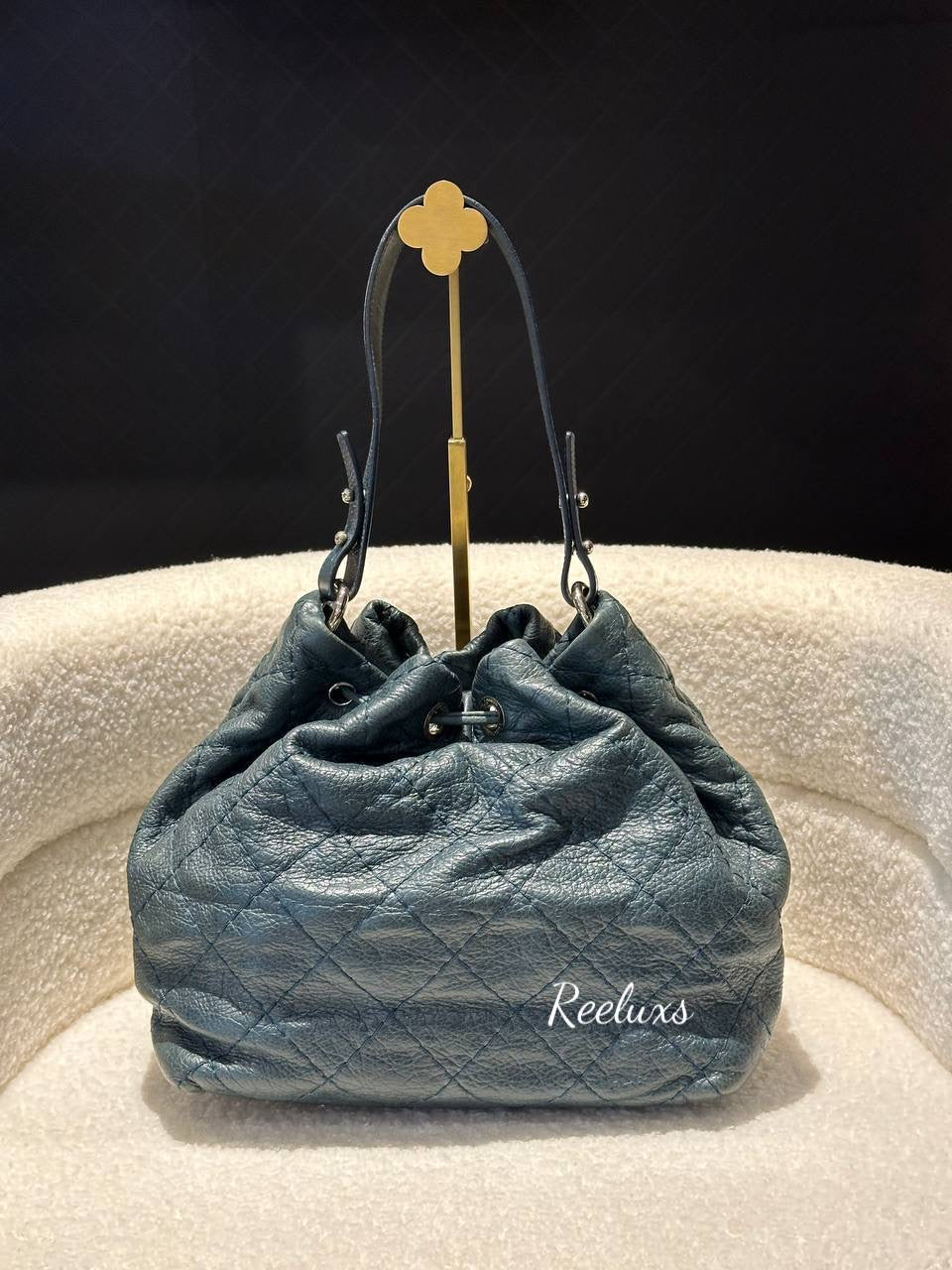 CHANEL Leather Buket Drawstring bag For Women