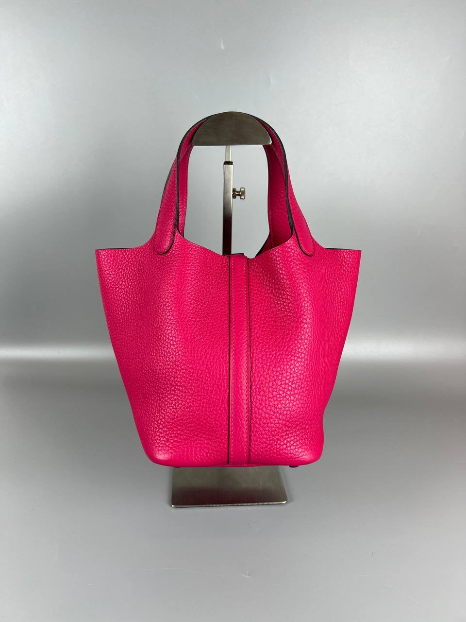 HERMES Picotin Lock 18 Rose Mexico Clemence PHW