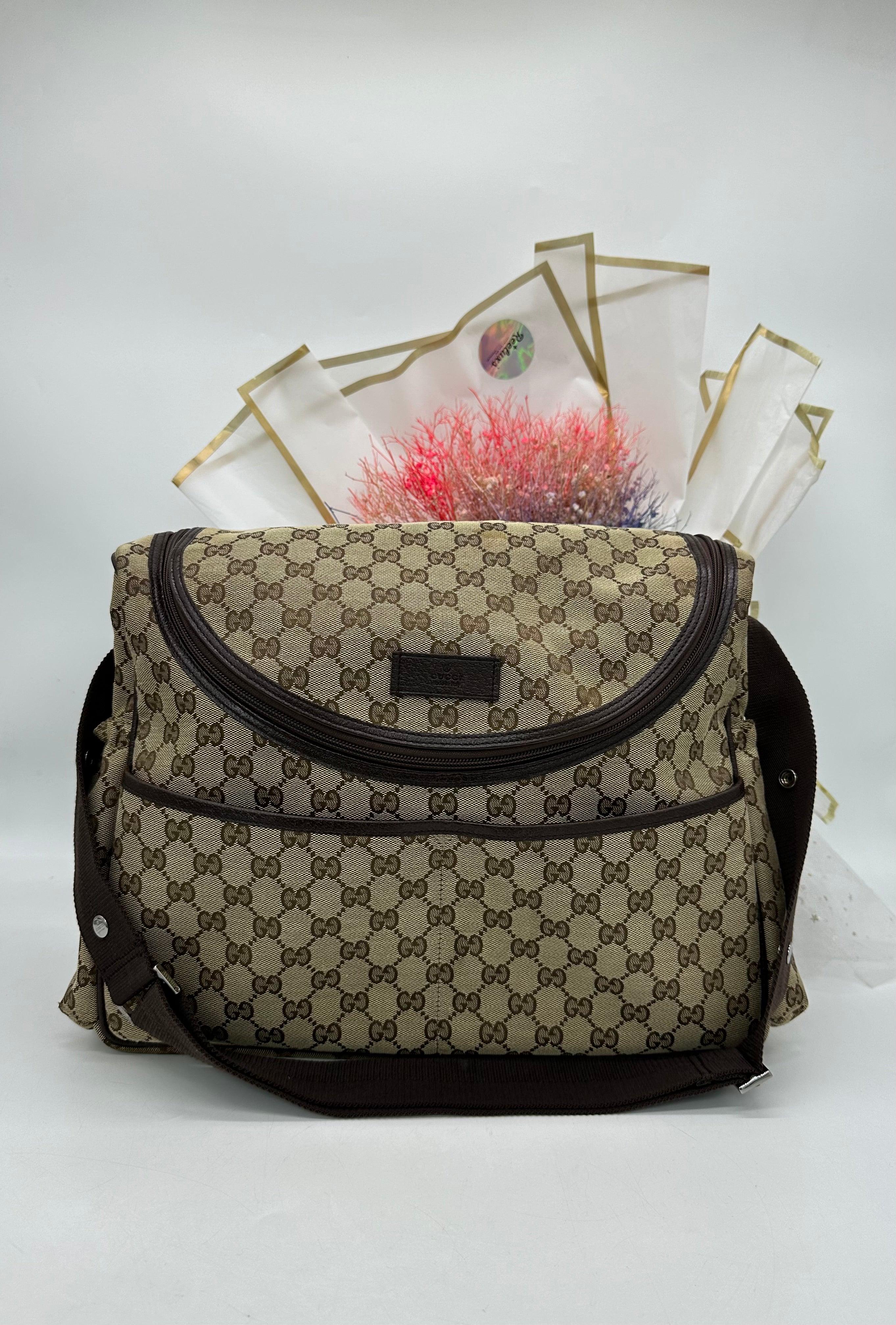 GUCCI Monogram Diaper Bag - Reeluxs 