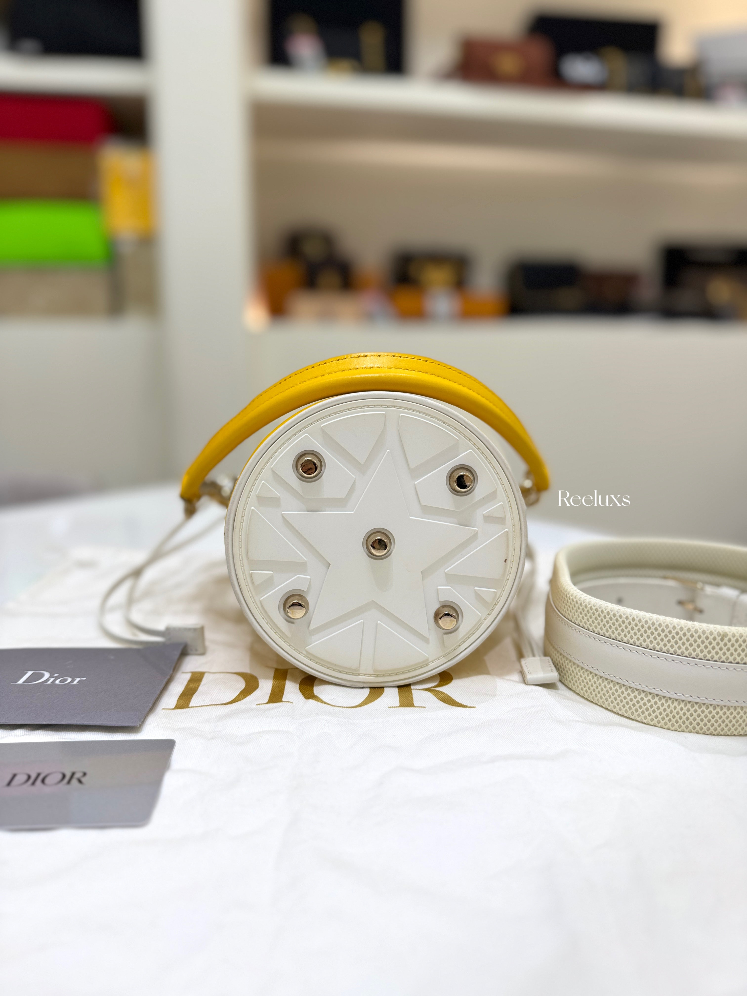 DIOR Small Vibe Bucket Bag Yellow Smooth Calfskin - Women