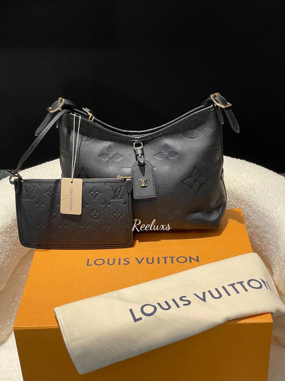 FULL SET LOUIS VUITTON LV NFC Carryall PM Bag In Monogram Empreinte Leather With Zipped Pouch Hand Bag