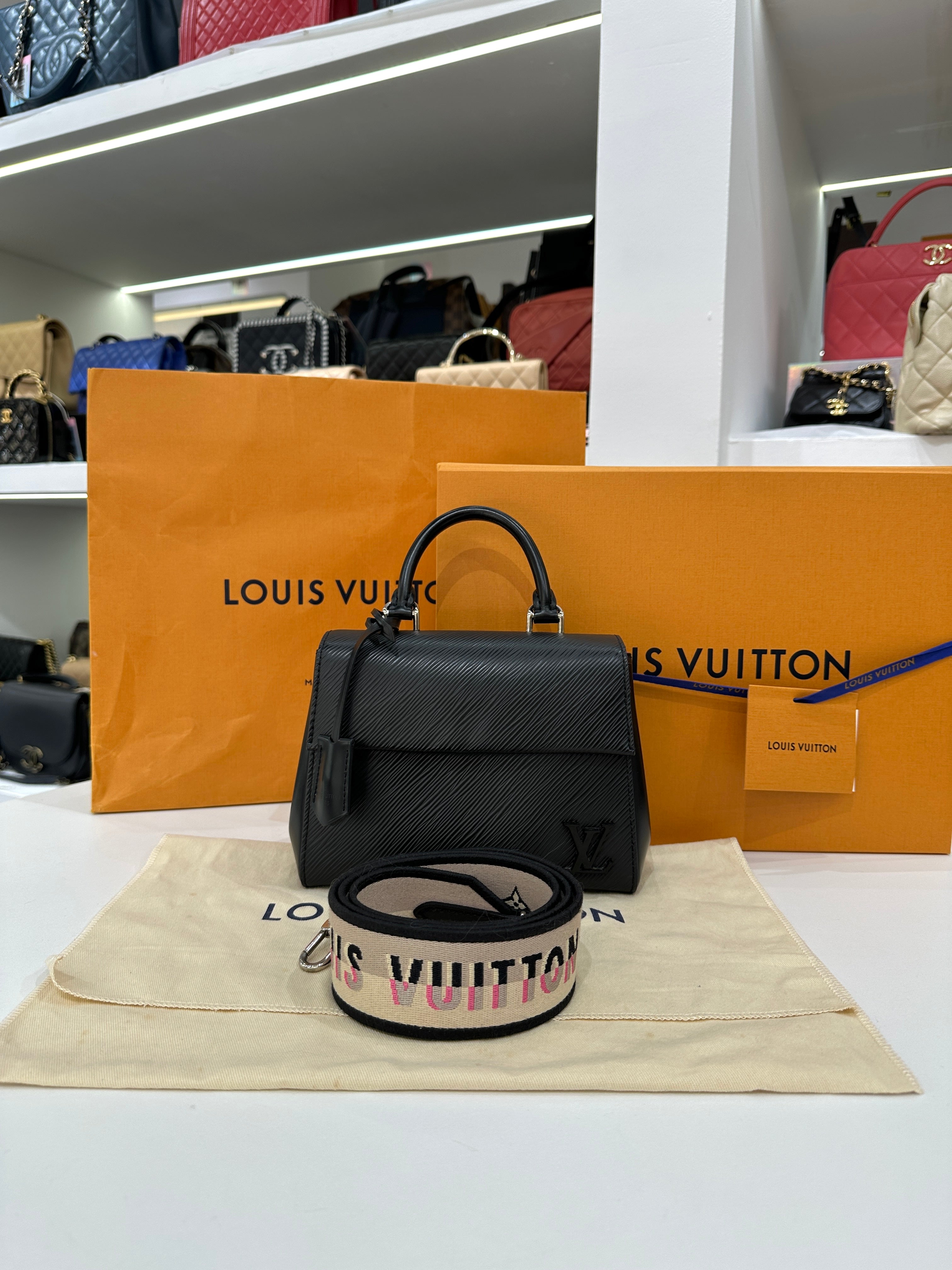LOUIS VUITTON LV Cluny Mini in Black Epi Leather