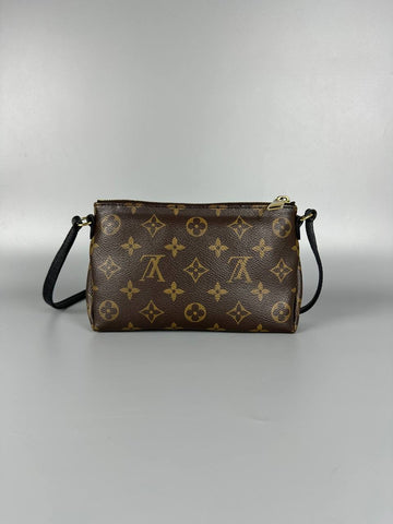 LOUIS VUITTON LV Monogram Pallas Pochette Crossbody Bag Black