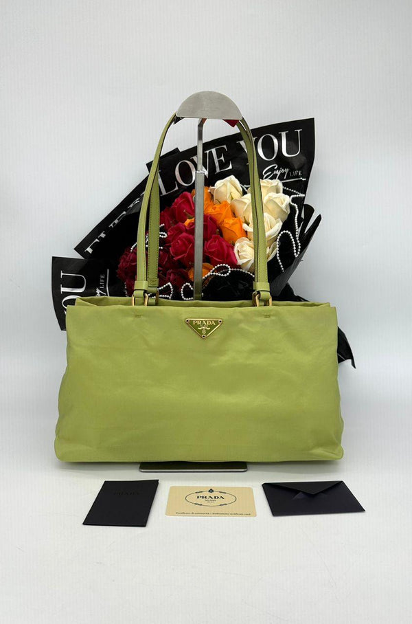 PRADA Lime Green Satin Mini Bag - Reeluxs 