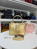 BURBERRY Metallic Soft Grain Calfskin Medium Buckle Tote
