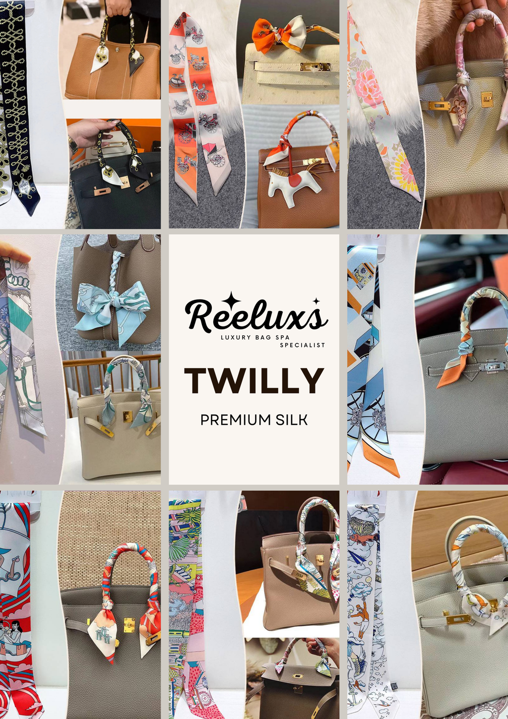REELUXS Silk Twilly – Versatile Elegance in Every Thread