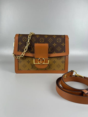 2024 Micrcochip LOUIS VUITTON DAUPHINE LV MM Other Monogram Canvas Handbag Microchip Full Set