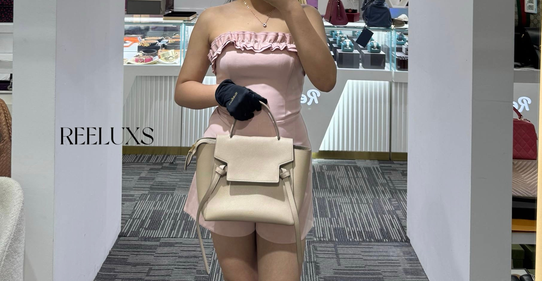 CELINE Belt Bag Micro Calf Light Taupe Hand Bag