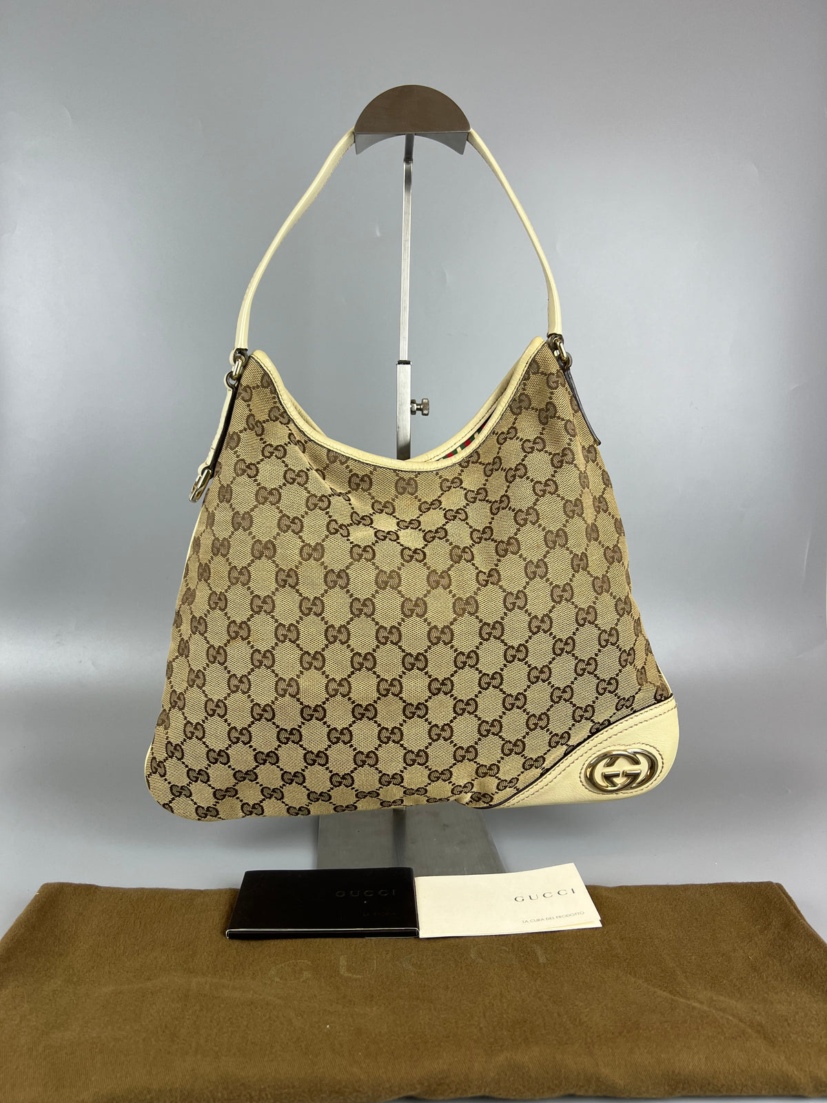 GUCCI Britt GG Canvas Hobo HandBag