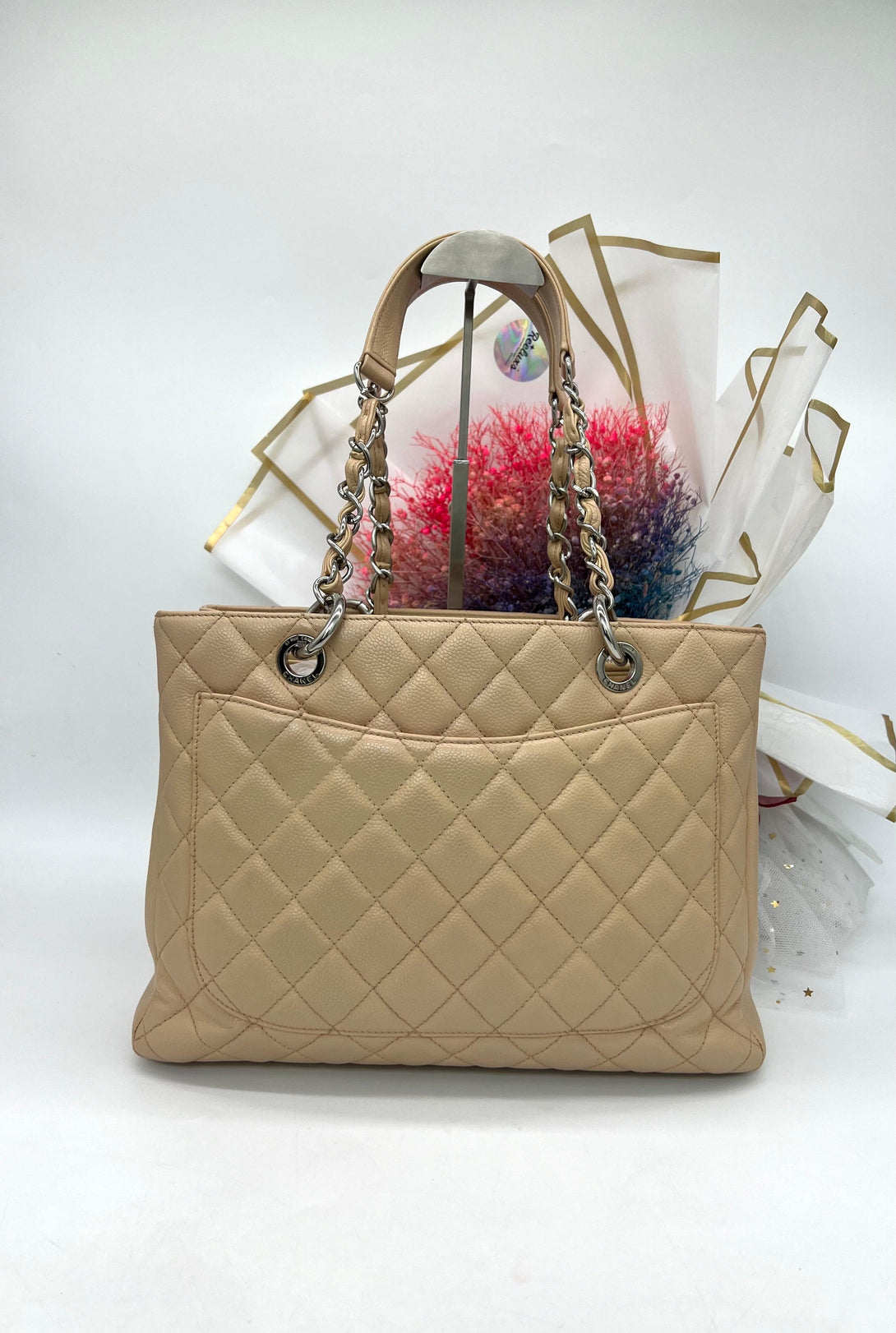 CHANEL GST Beige Silver Hardware - Reeluxs 