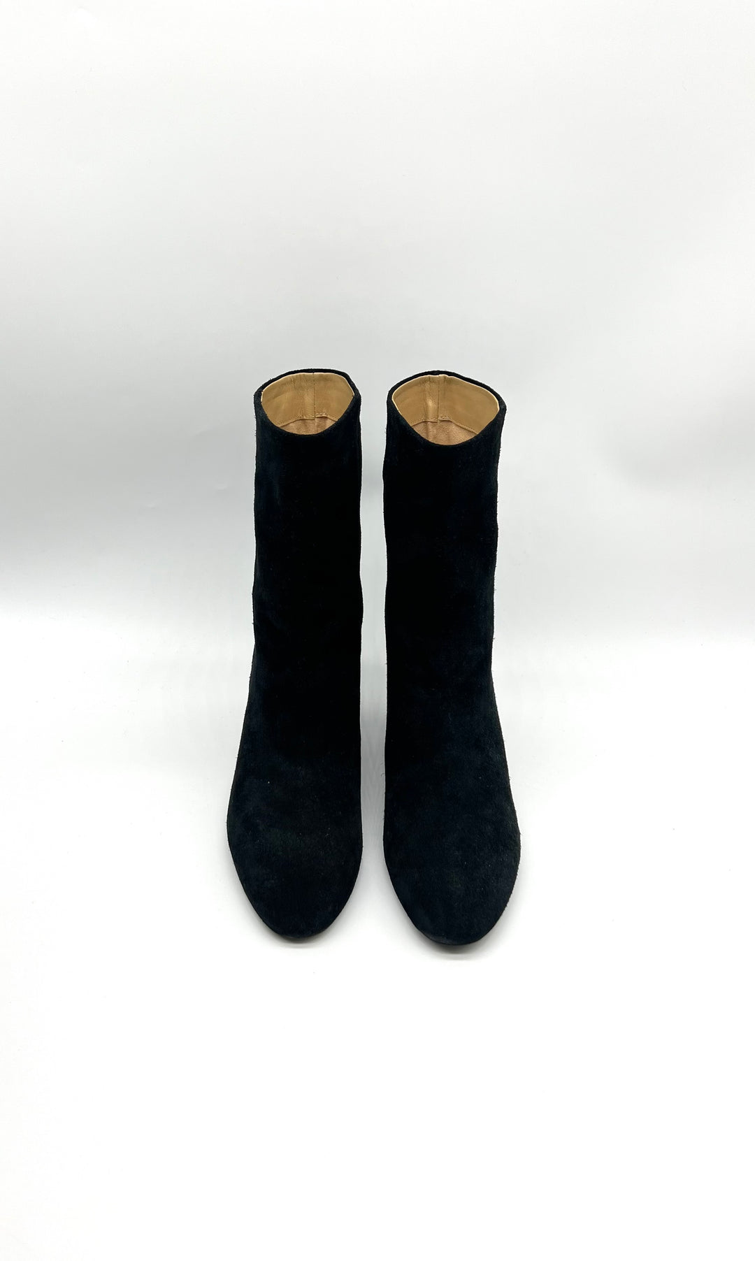 POLO Boots Black Calf Suede Size 37 Low Heel Booties