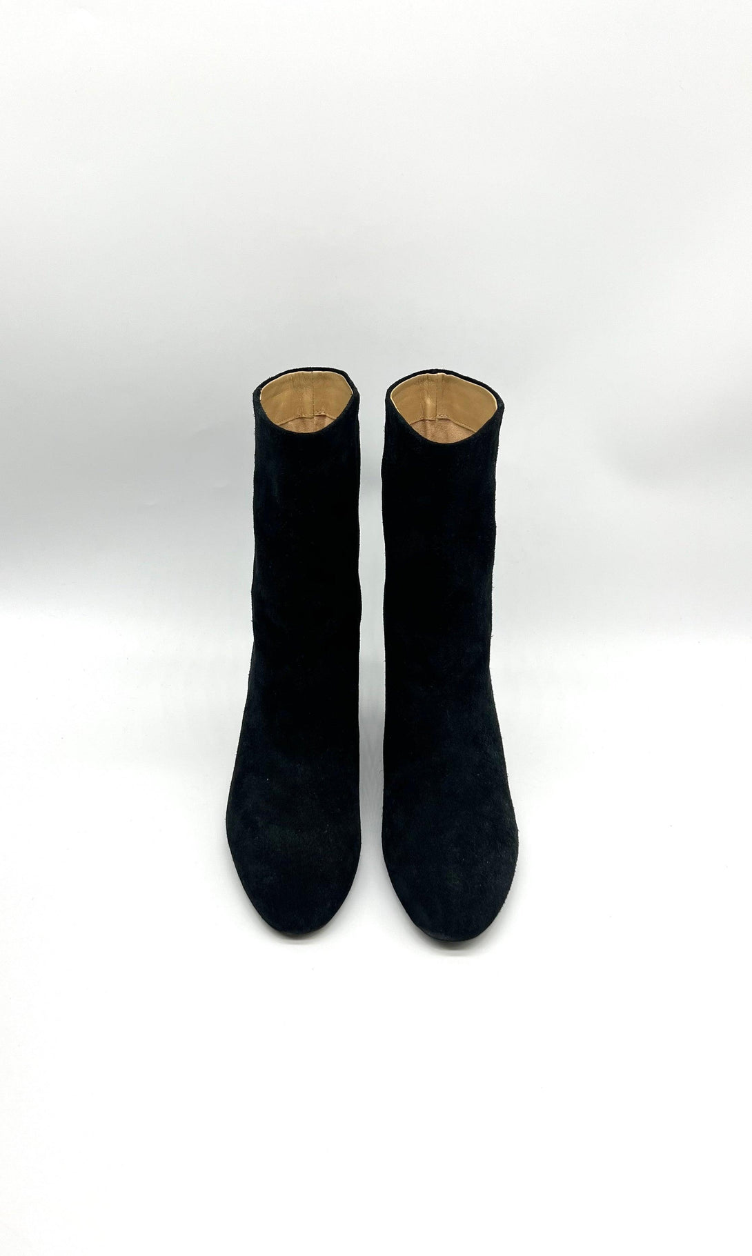 POLO Boots Black Calf Suede Size 37 Low Heel Booties - Reeluxs 