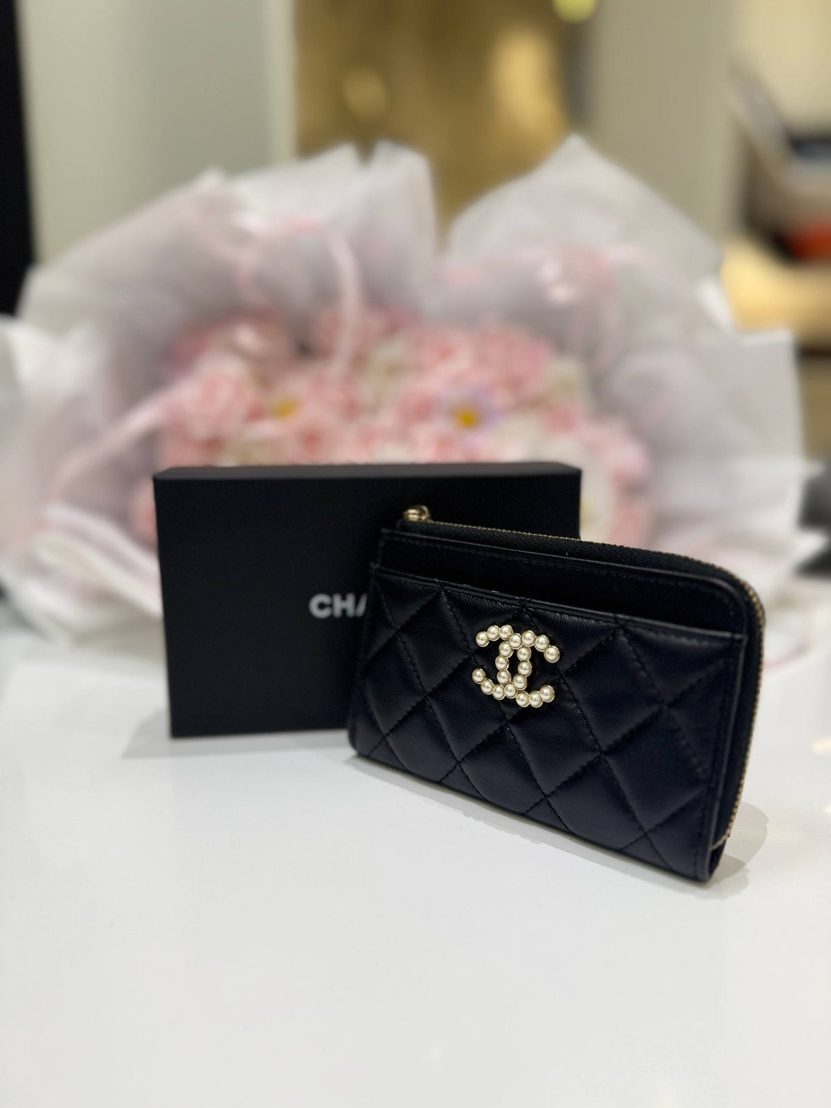 CHANEL Small Folding Compact Wallet Mini Wallet