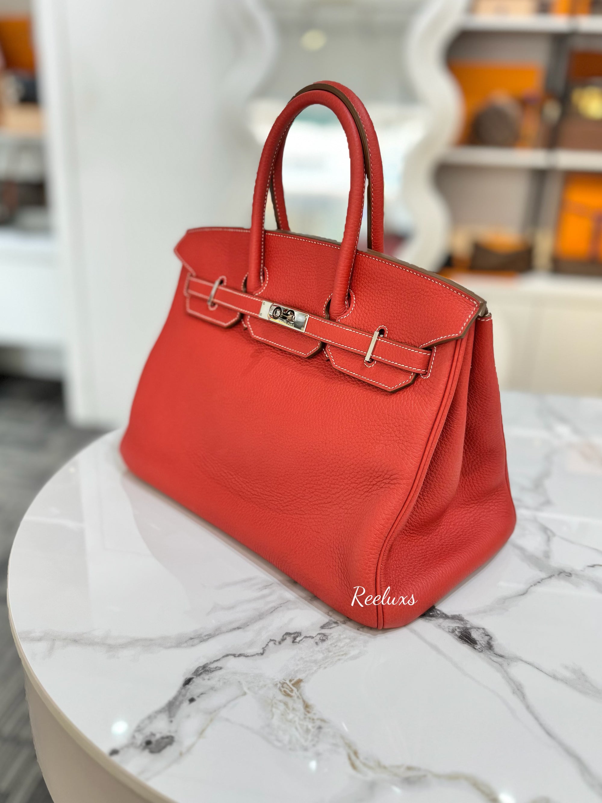 HERMES Birkin 35 Togo Palladium Hardware Handbag