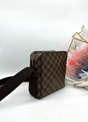 LOUIS VUITTON Brown Damier Ebene Canvas Olav PM Bag - Reeluxs 