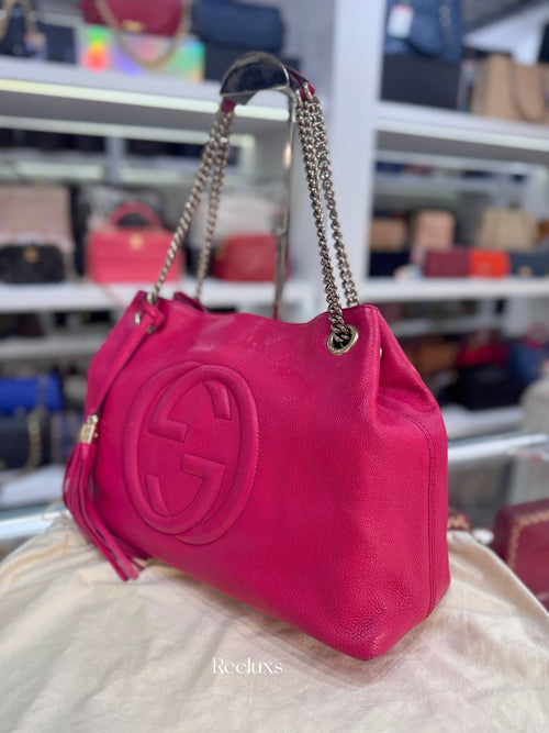GUCCI Soho Chain Pink Tote Bag