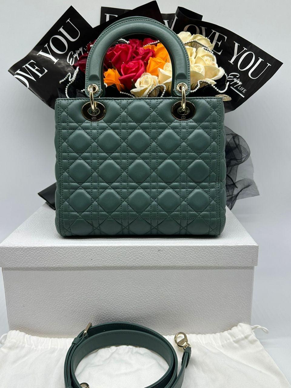 CHRISTIAN DIOR
Lady Dior Lambskin Medium Green GHW - Reeluxs 