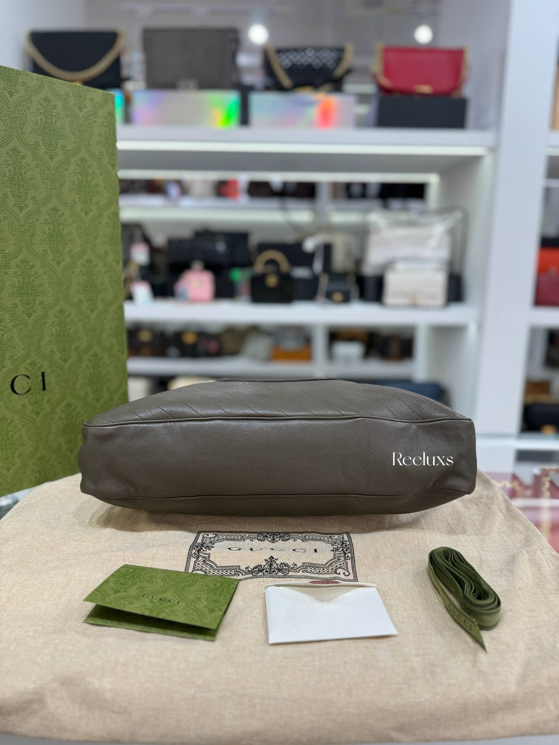GUCCI Blondie Medium Tote  Bag Brown