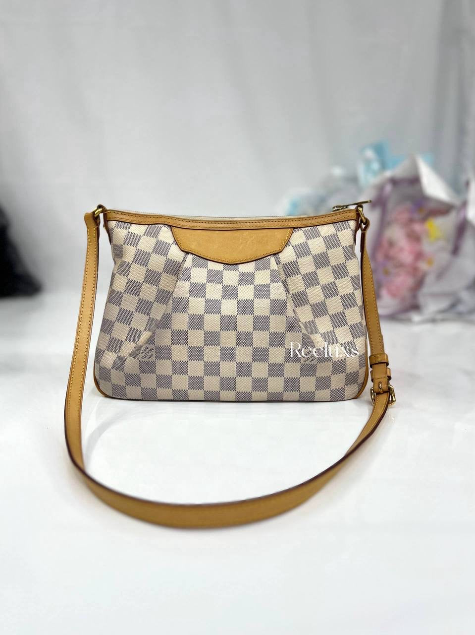 LOUIS VUITTON LV Damier Azur Siracusa PM Shoulder Bag