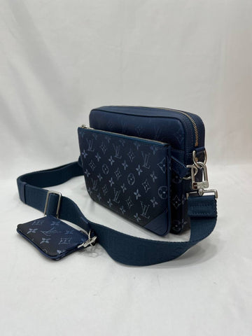 FULL SET LOUIS VUITTON LV Trio Messenger Monogram Navy Crossbody Bag