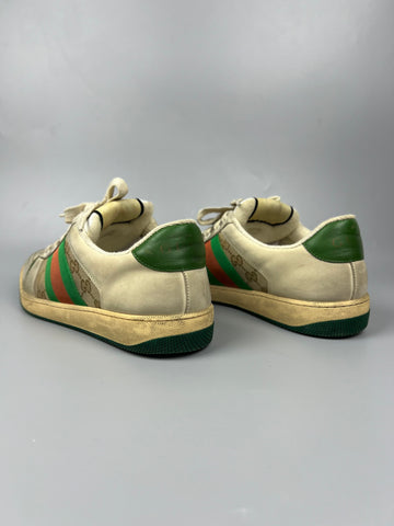 GUCCI  Beige and Green Men Sneaker Shoes For Unisex