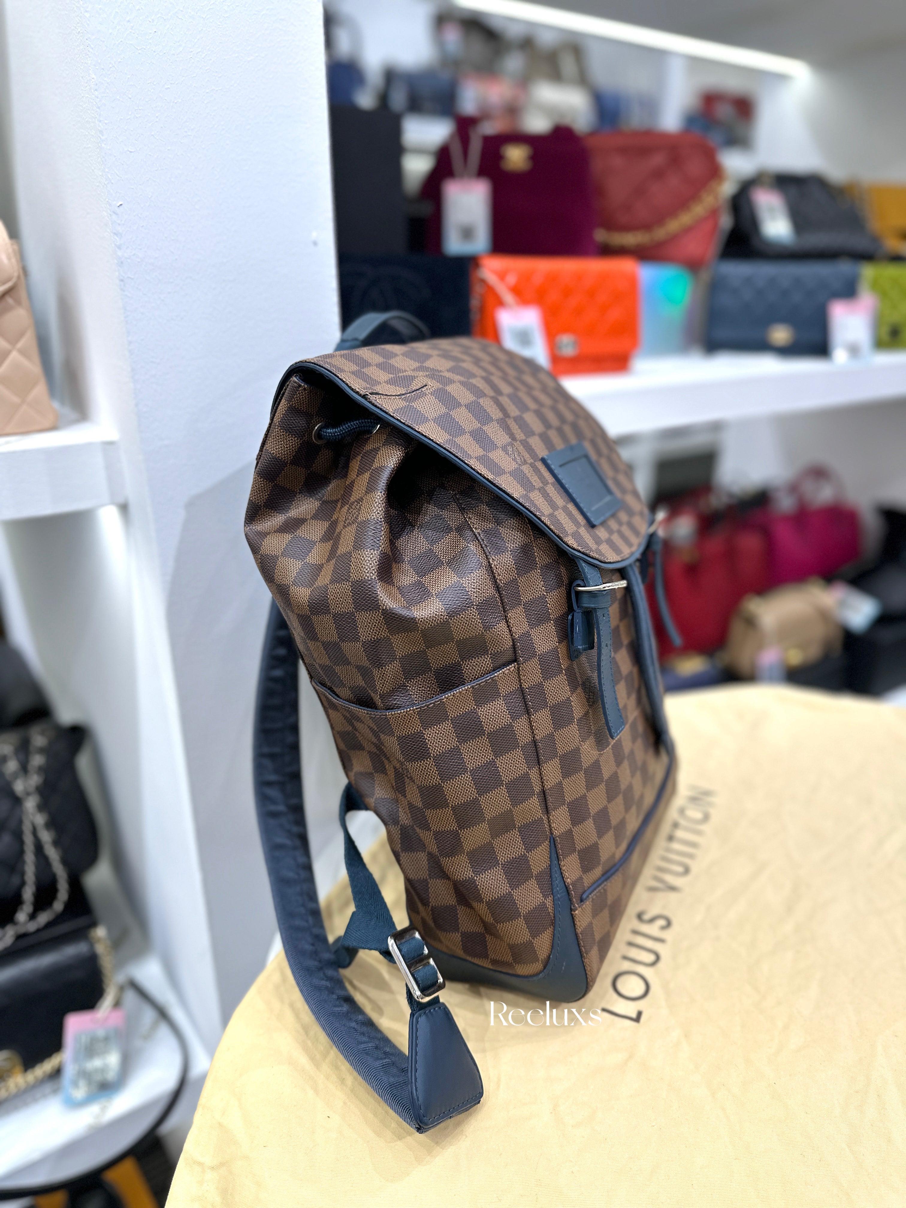 LOUIS VUITTON Runner Backpack Damier Ebene Canvas