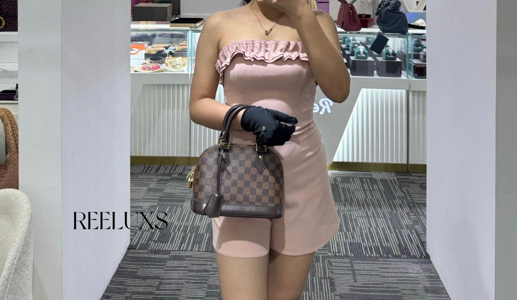 LOUIS VUITTON LV Alma BB Damier Ébène canvas