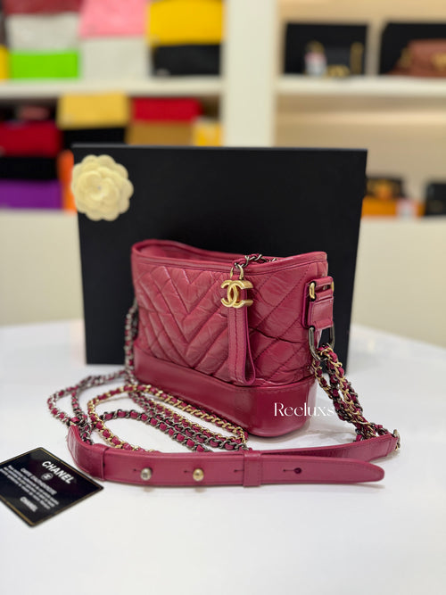 CHANEL Pink Quilted Leather Small Gabrielle Hobo Bag