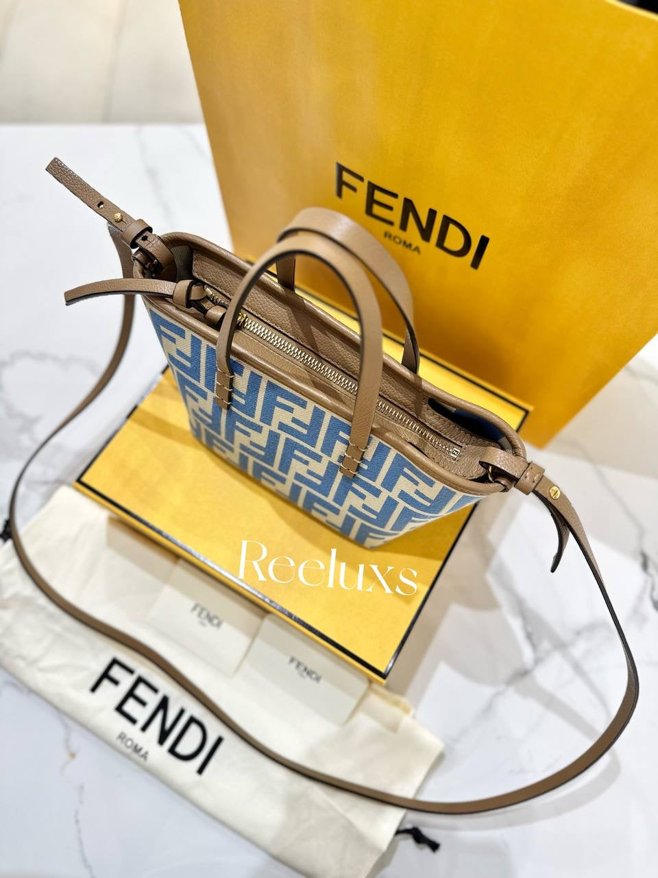 2024 FULL SET As New FENDI Mini Roll Fabric Tote Bag - Shoulder Bag