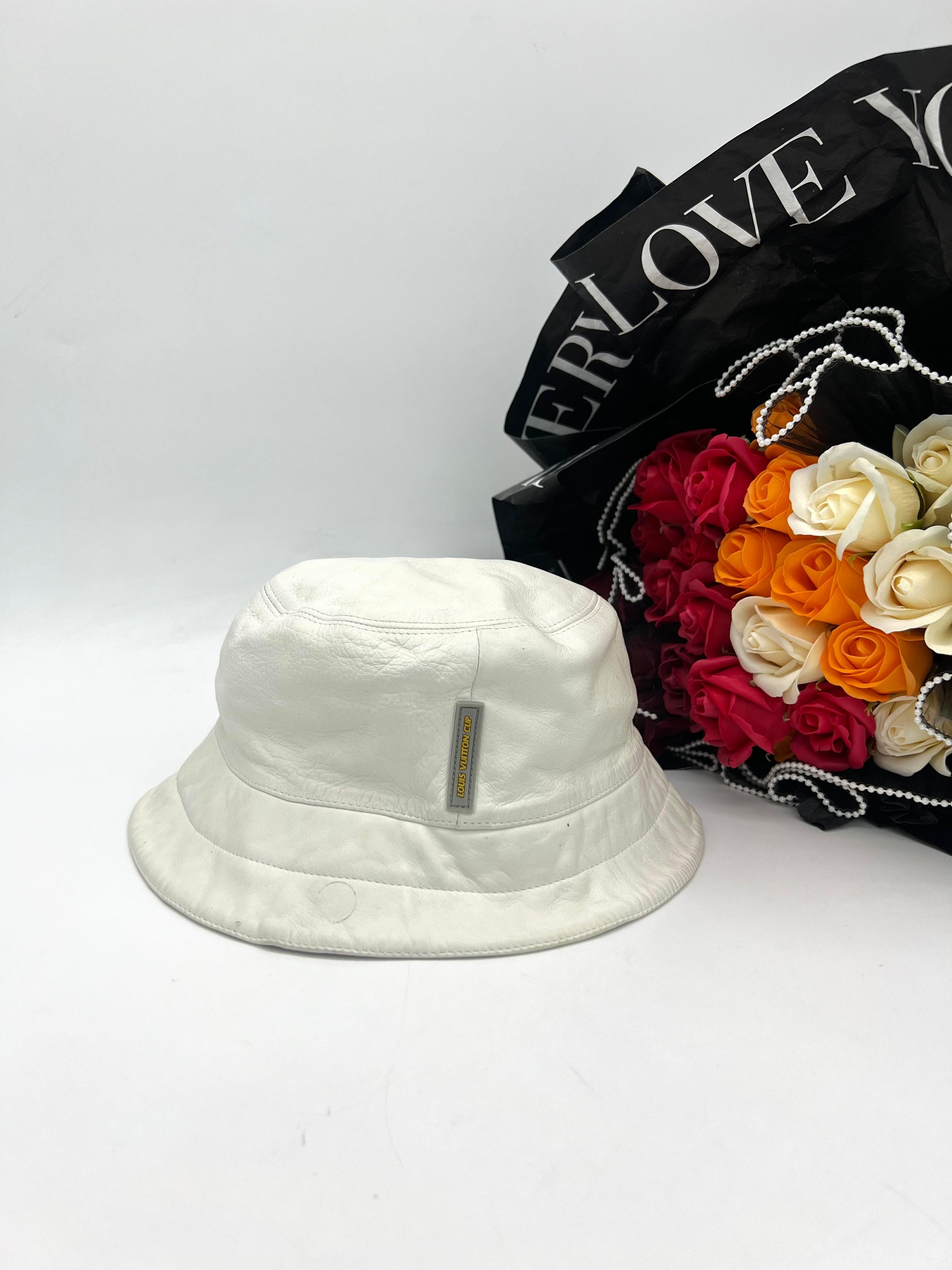 LOUIS VUITTON Bucket Hat Leather White - Reeluxs 