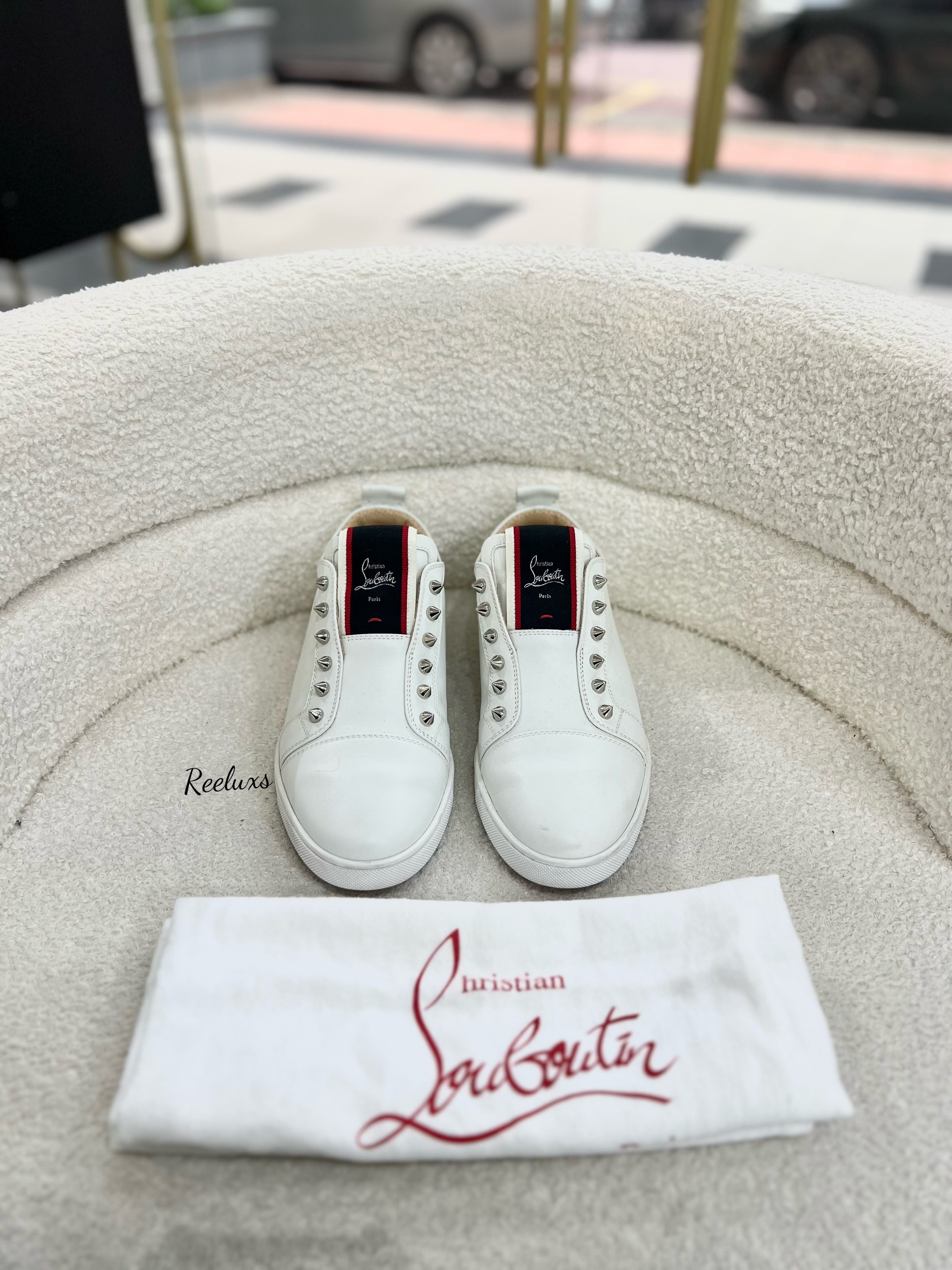 Christian Louboutin Unisex’s Fique A Vontade Leather Low-Top Sneakers