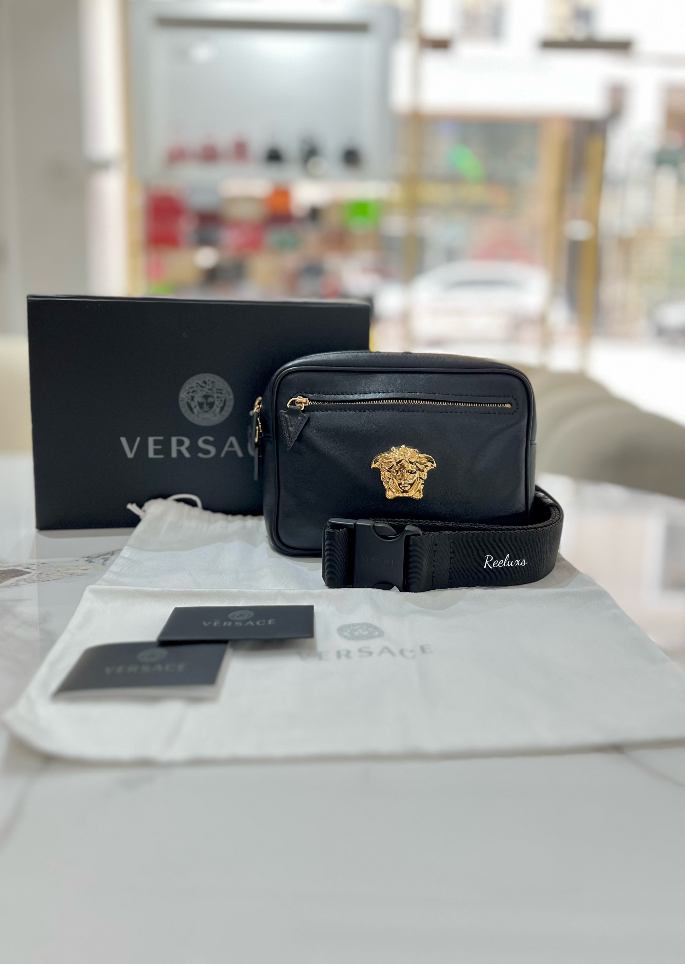 VERSACE Black 'La Medusa' Waist Bag