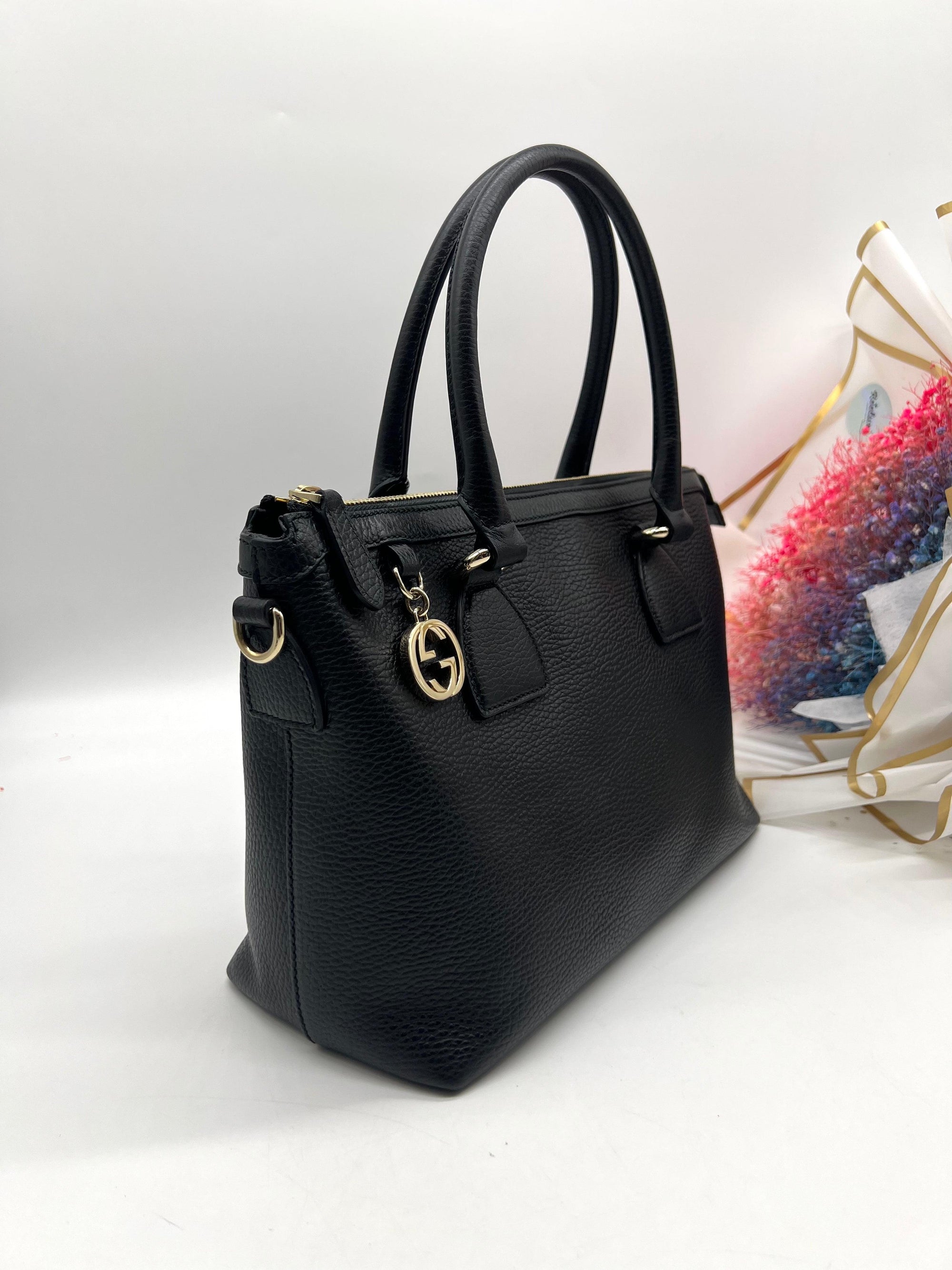 Gucci Satchel GG Charm Nero Black - Reeluxs 