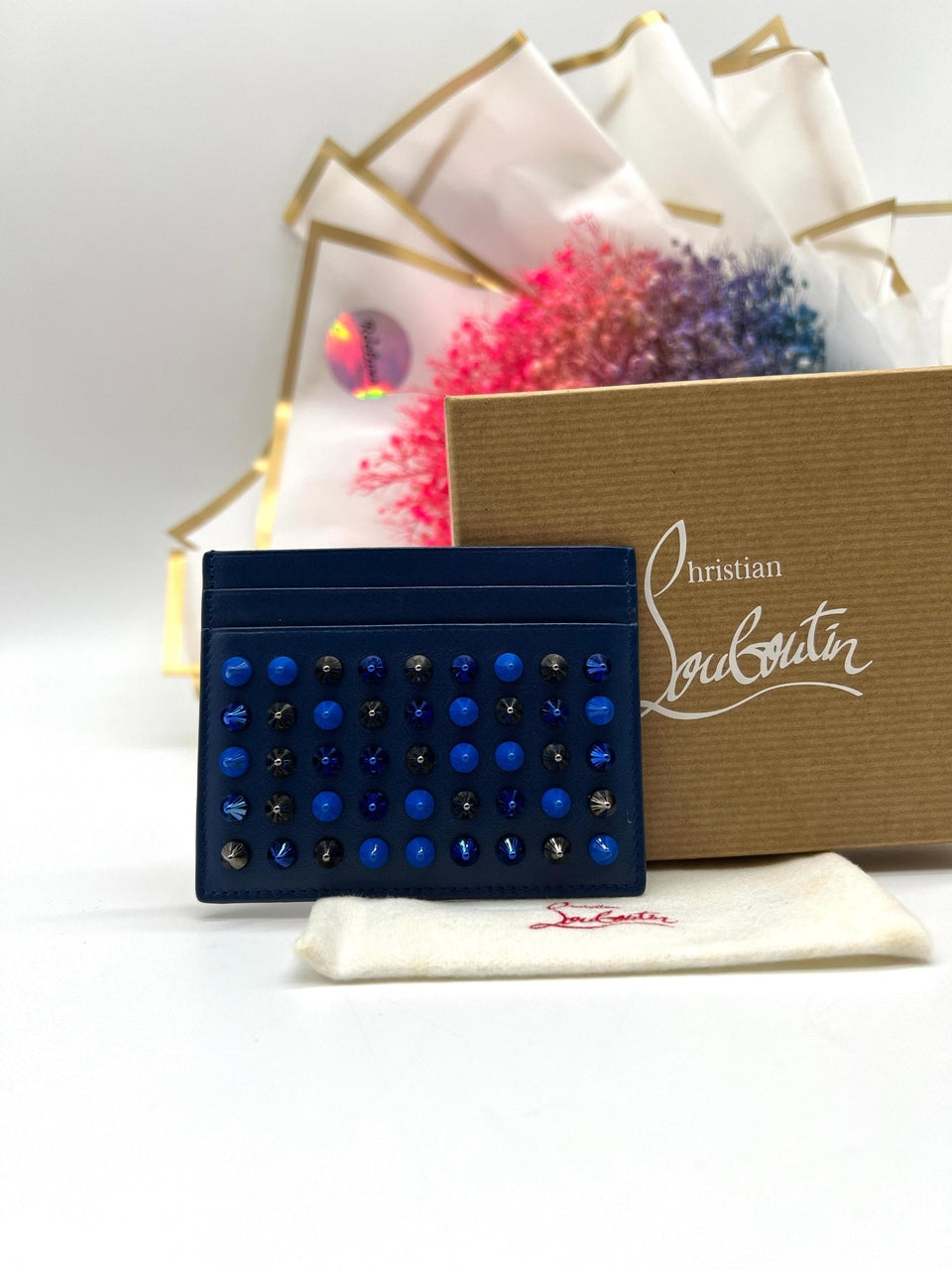 CHRISTIAN LOUBOUTIN CARD HOLDER BLUE - Reeluxs 