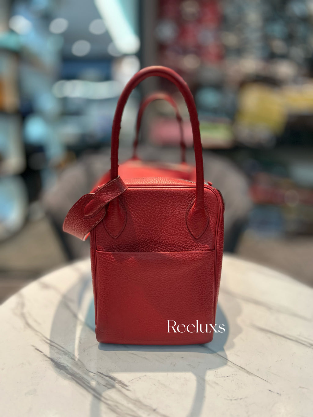 HERMES Lindy 30 Rouge Palladium Hardware
