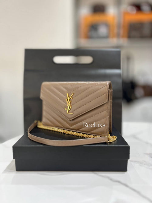 SAINT LAURENT Cassandre Envelope Chain Wallet