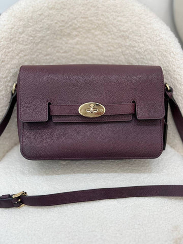 MULBERRY Bayswater Shoulder in Aubergine Grainy Calf Leather