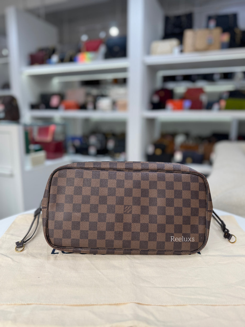 LOUIS VUITTON LV Neverfull MM Tote bag Damier Ebene Canvas