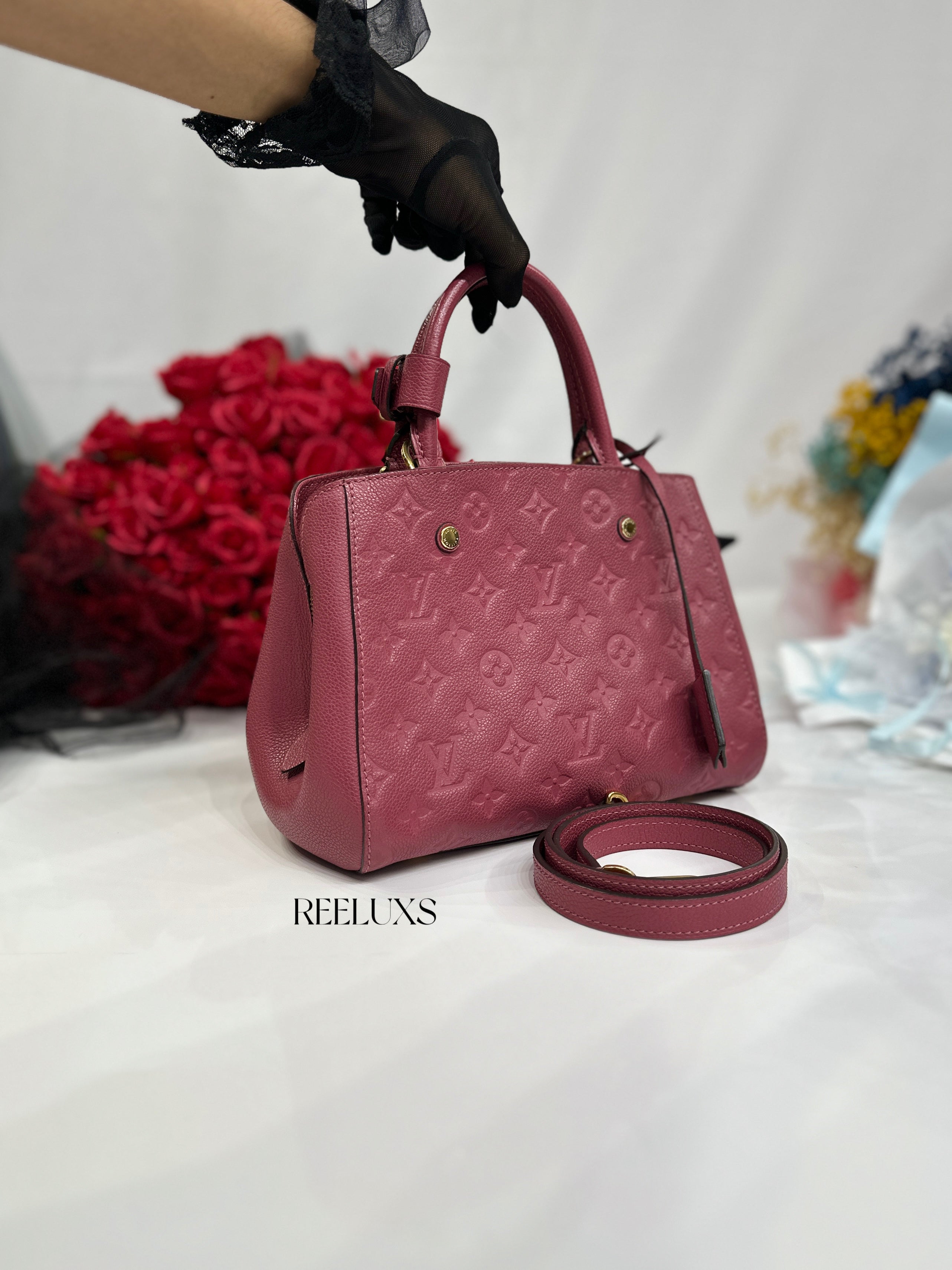 Louis Vuitton LV  Montaigne Bag crafted Monogram Empreinte leather