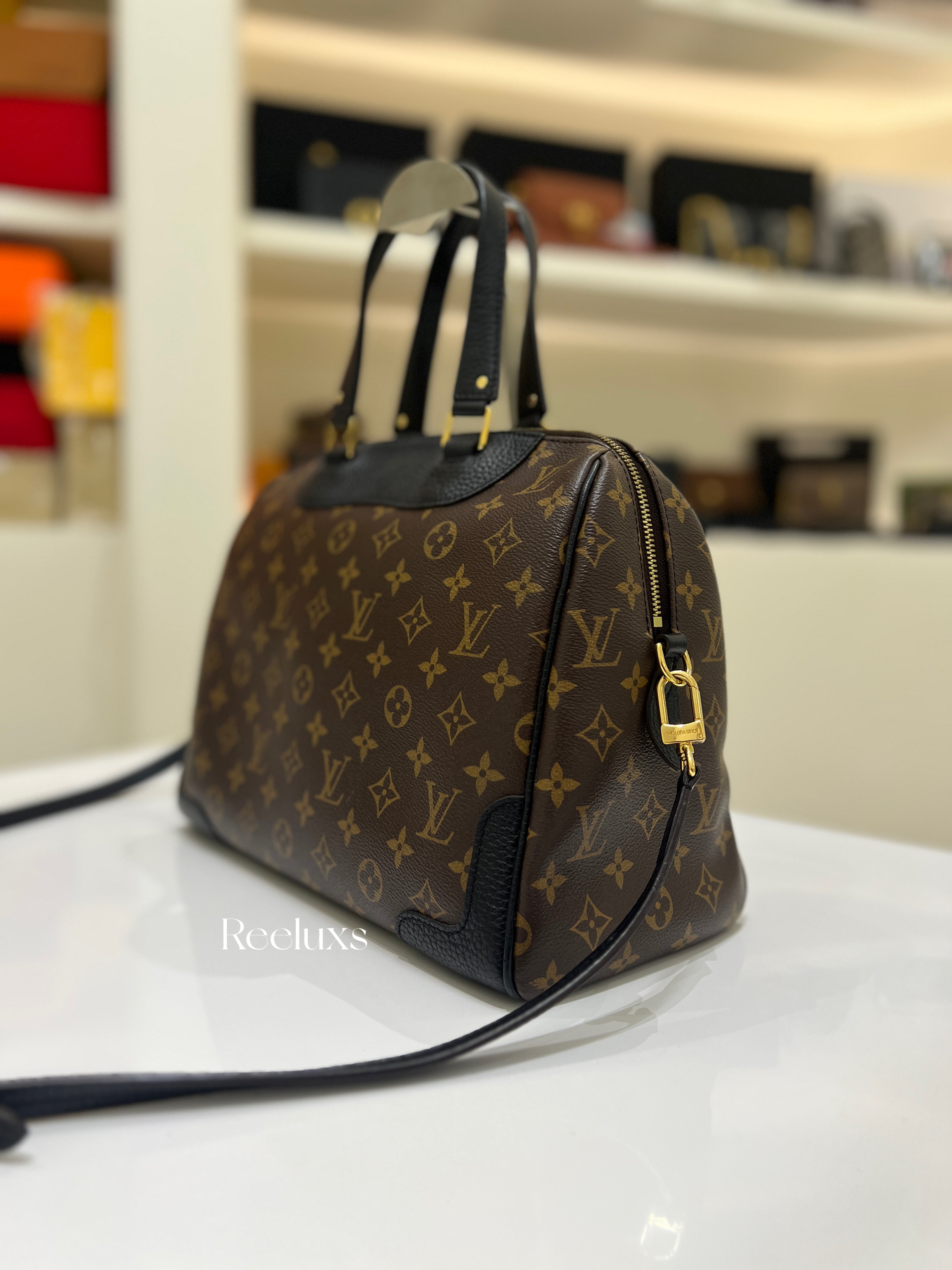 LOUIS VUITTON LV Black Monogram Canvas Retiro NM Bag