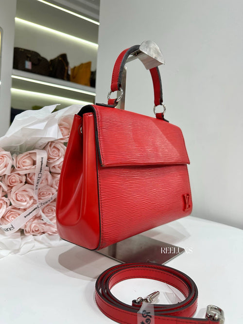 LOUIS VUITTON  LV Cluny BB Red Epi Leather Top Handle Bag