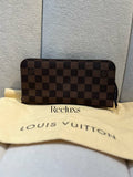 LOUIS VUITTON LV Zippy Wallet in Damier Ebene Canvas