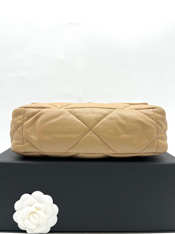 CHANEL 19 Bag Lambskin Beige Color With SHW Shoulder Bag - Reeluxs 