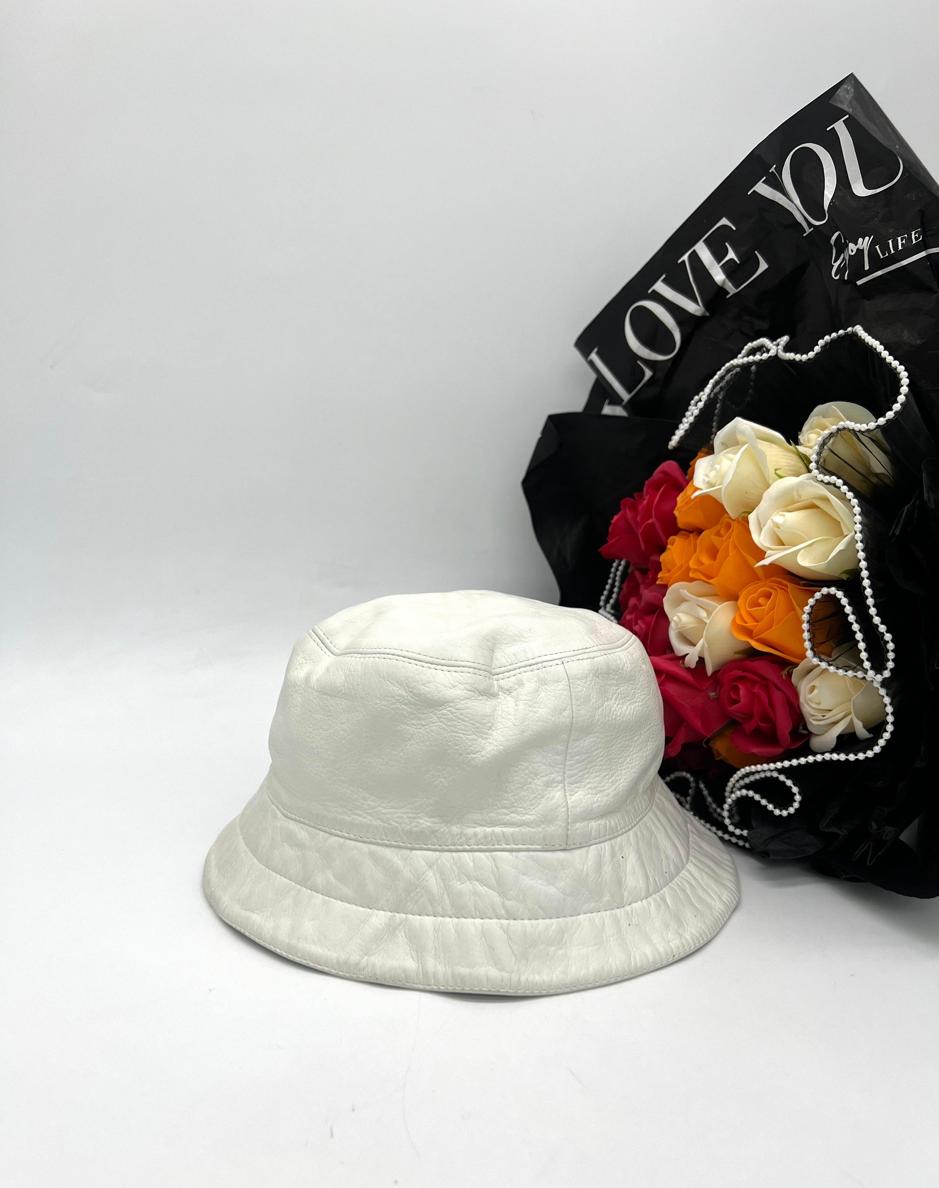 LOUIS VUITTON Bucket Hat Leather White - Reeluxs 