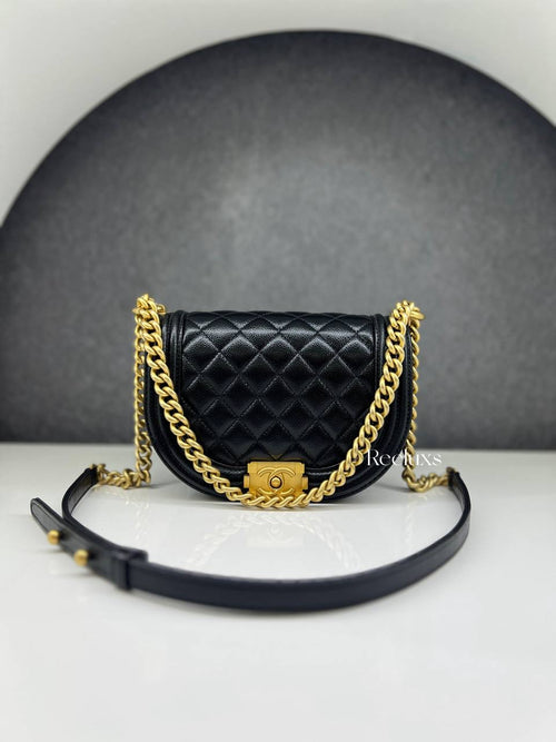 CHANEL Boy Halfmoon Shoulder Bag