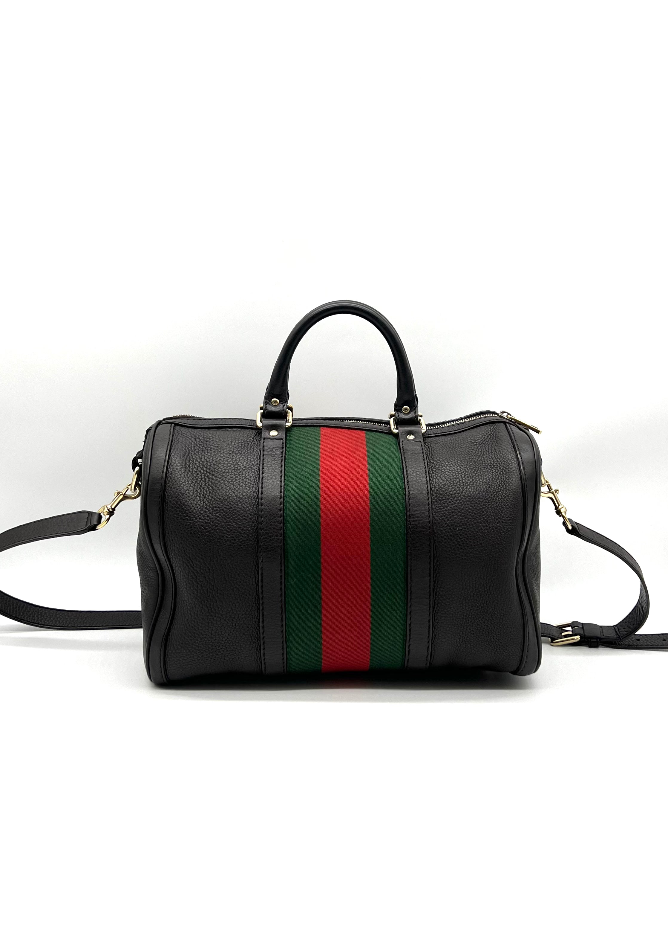 Gucci Boston Women Black Leather Hand Shoulder Bag - Reeluxs 