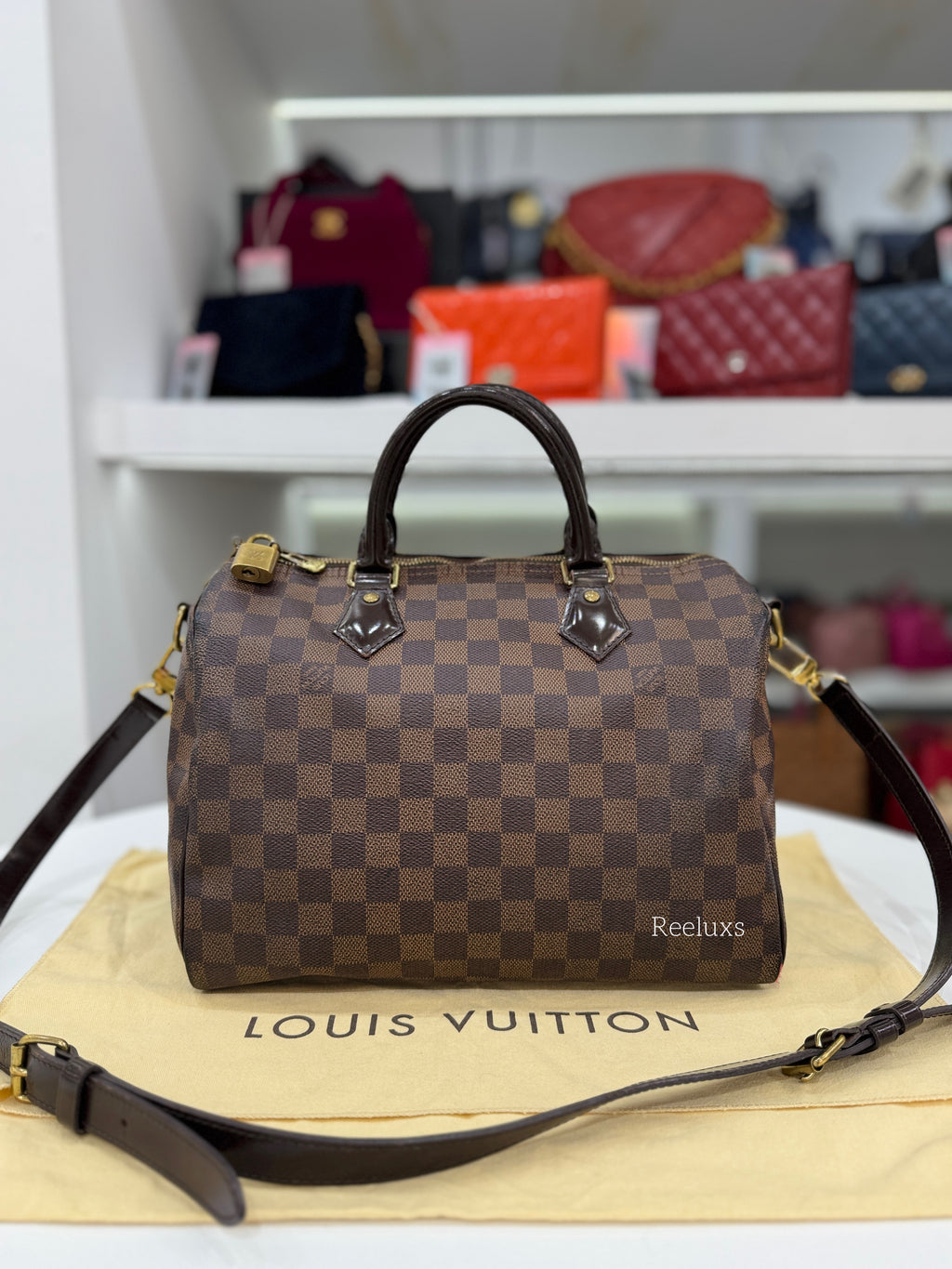 LOUIS VUITTON LV Speedy Bandoulière 30 Damier Ebene Canvas