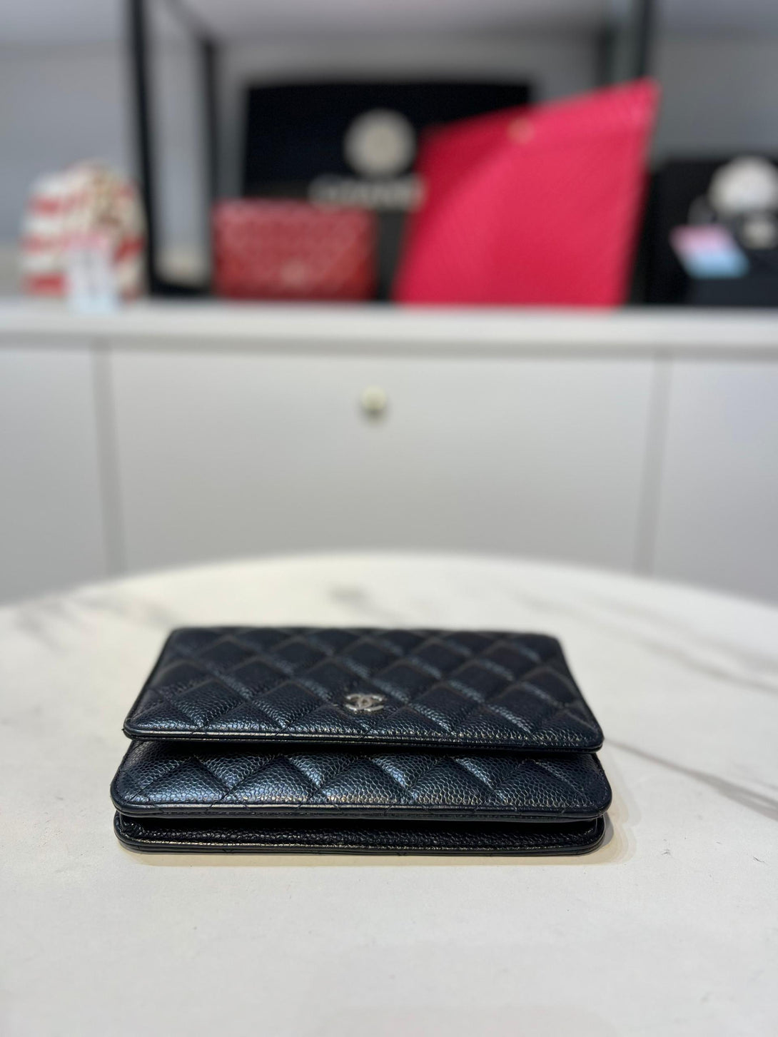 CHANEL Classic Wallet on Chain (WOC) in Black Caviar - Reeluxs 