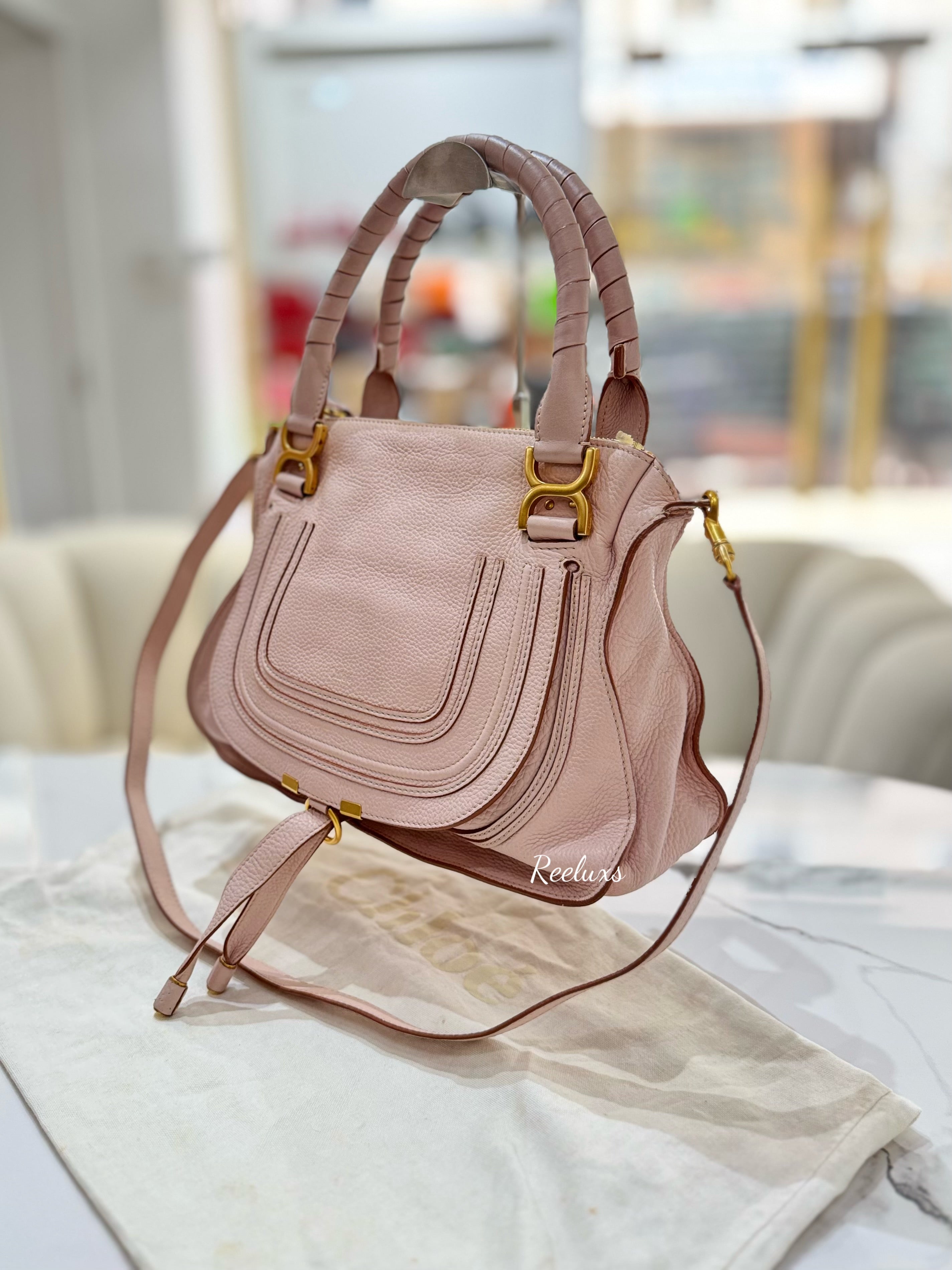 CHLOE Marcie pink Leather Medium Shoulder Bag